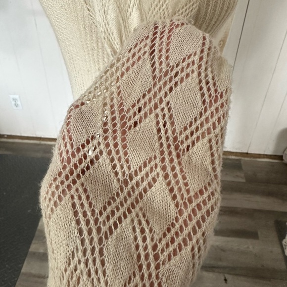 Gap Open Knit Soft Cardigan Button Ivory Cream Off White Sweater Long Sleeve Top - Picture 5 of 9